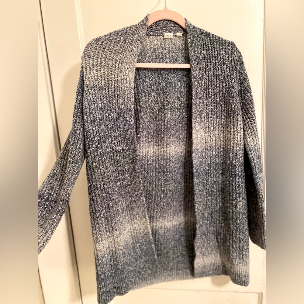 Gap • Open Cardigan Duster •Blue White Ombré Striped • XS